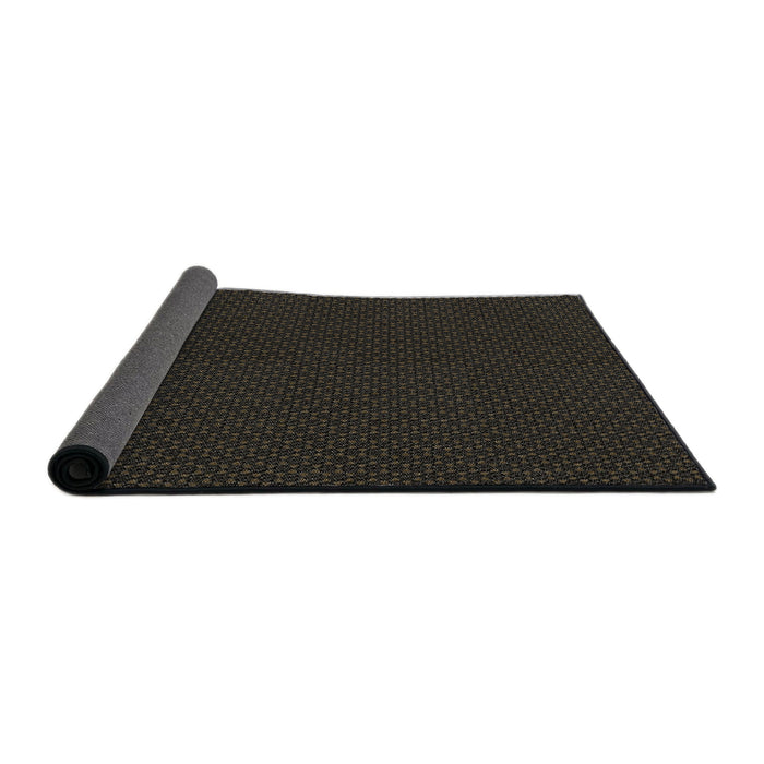 Thickness of Patterned Black Novelty Rug, pat3039