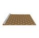 Serging Thickness of Machine Washable Transitional Metallic Gold Rug, wshpat3057