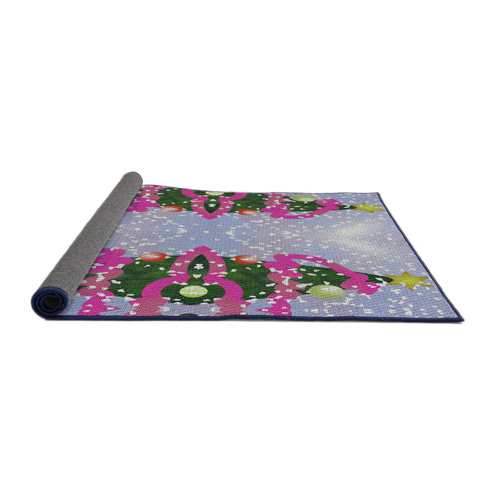 Thickness of Patterned Purple Novelty Rug, pat3058