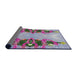 Thickness of Patterned Purple Novelty Rug, pat3058