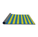 Thickness of Patterned Bright Navy Blue Novelty Rug, pat306