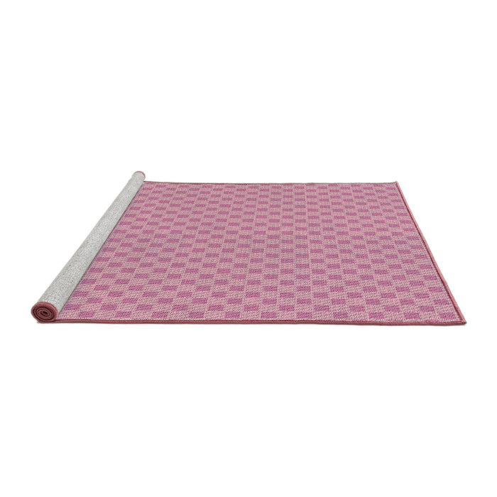 Serging Thickness of Machine Washable Transitional Dark Pink Rug, wshpat3063