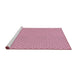 Serging Thickness of Machine Washable Transitional Dark Pink Rug, wshpat3063