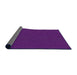 Thickness of Patterned Dark Violet Purple Novelty Rug, pat3072