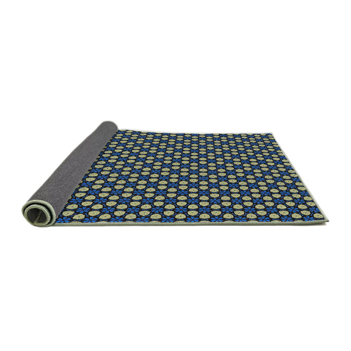 Thickness of Patterned Blue Novelty Rug, pat3074