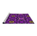 Serging Thickness of Machine Washable Transitional Dark Violet Purple Rug, wshpat3075