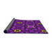 Thickness of Patterned Dark Violet Purple Novelty Rug, pat3075