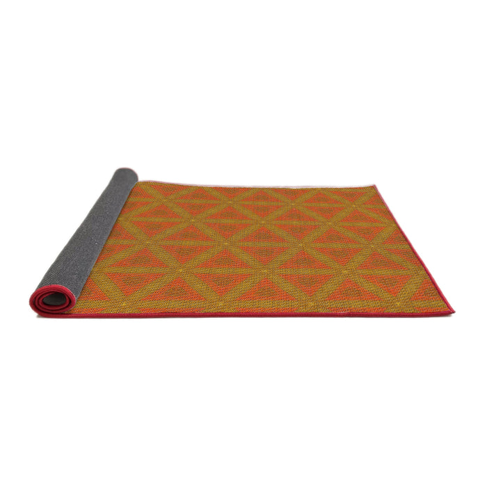 Thickness of Patterned Dark Orange Novelty Rug, pat3081
