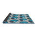 Thickness of Patterned Azure Blue Novelty Rug, pat3087