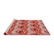 Serging Thickness of Machine Washable Transitional Red Rug, wshpat3091