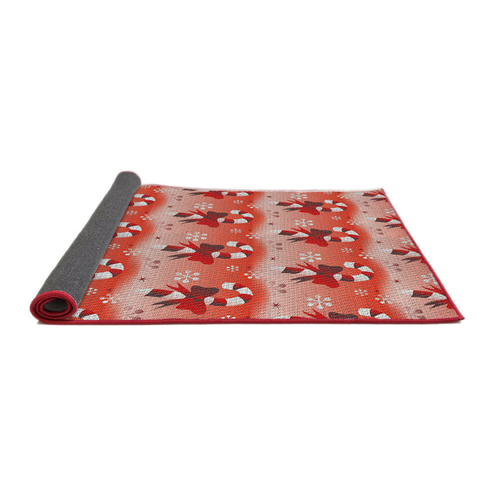 Thickness of Patterned Red Novelty Rug, pat3091