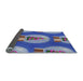 Thickness of Patterned Sapphire Blue Novelty Rug, pat3095