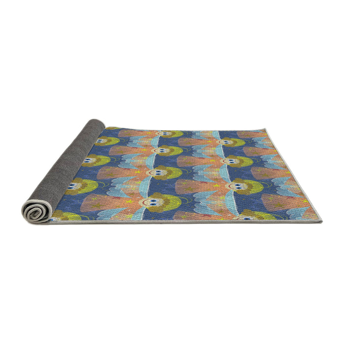 Thickness of Patterned Carbon Gray Novelty Rug, pat3096