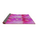 Thickness of Patterned Deep Pink Modern Rug, pat3097