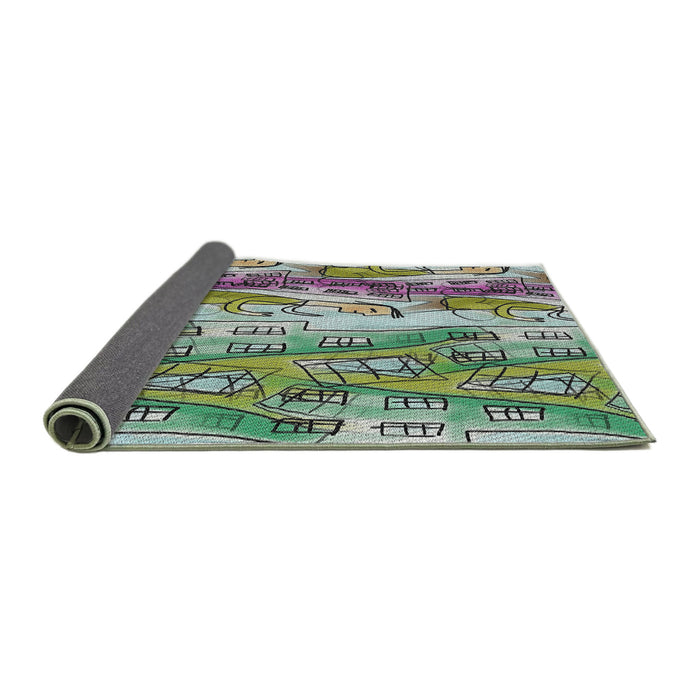 Thickness of Patterned Gray Novelty Rug, pat3099