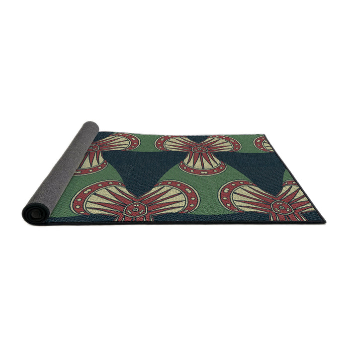 Thickness of Patterned Charcoal Black Novelty Rug, pat310