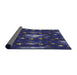 Thickness of Patterned Denim Dark Blue Novelty Rug, pat3100