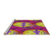 Serging Thickness of Machine Washable Transitional Medium Violet Red Pink Rug, wshpat3111