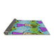 Thickness of Patterned Purple Novelty Rug, pat3116