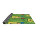 Thickness of Patterned Green Novelty Rug, pat3117