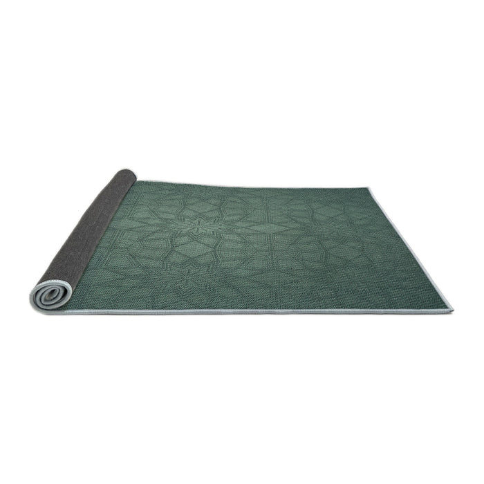 Thickness of Patterned Dark Slate Gray Green Novelty Rug, pat312