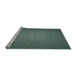 Serging Thickness of Machine Washable Transitional Dark Slate Gray Green Rug, wshpat312