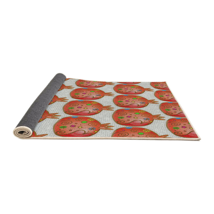 Thickness of Patterned Red Novelty Rug, pat3120