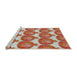 Serging Thickness of Machine Washable Transitional Red Rug, wshpat3120