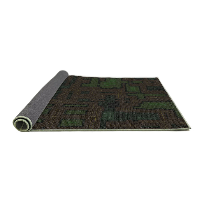 Thickness of Patterned Black Novelty Rug, pat3131