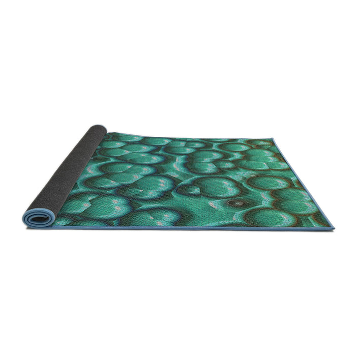 Thickness of Patterned Turquoise Green Modern Rug, pat3135