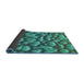 Thickness of Patterned Turquoise Green Modern Rug, pat3135