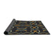 Thickness of Patterned Army Brown Novelty Rug, pat3137