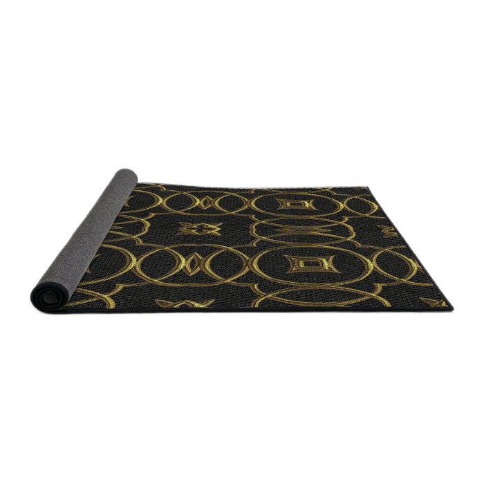 Thickness of Patterned Brown Novelty Rug, pat3139
