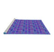 Serging Thickness of Machine Washable Transitional BlueViolet Purple Rug, wshpat314