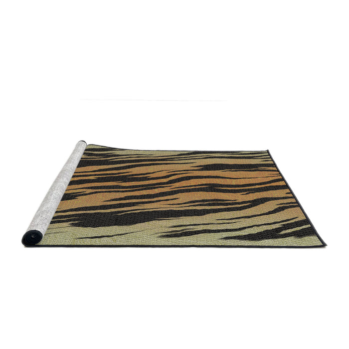 Serging Thickness of Machine Washable Transitional Midnight Gray Rug, wshpat3145