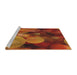 Serging Thickness of Machine Washable Transitional Orange Rug, wshpat3147