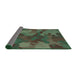 Thickness of Patterned Green Novelty Rug, pat3149