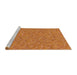 Serging Thickness of Machine Washable Transitional Orange Rug, wshpat3154