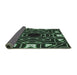 Thickness of Patterned Green Modern Rug, pat3163