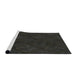 Serging Thickness of Machine Washable Transitional Black Rug, wshpat3167