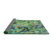 Thickness of Patterned Deep-Sea Green Modern Rug, pat3168