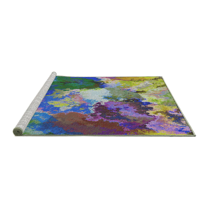 Serging Thickness of Machine Washable Transitional Purple Haze Purple Rug, wshpat3171