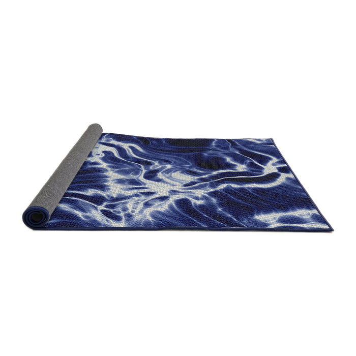Thickness of Patterned Light Purple Blue Modern Rug, pat3174