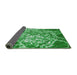 Thickness of Patterned Green Modern Rug, pat3175