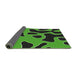 Thickness of Patterned Neon Green Novelty Rug, pat3178