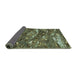 Thickness of Patterned Dark Forest Green Novelty Rug, pat3179