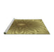 Serging Thickness of Machine Washable Transitional Metallic Gold Rug, wshpat318