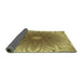 Thickness of Patterned Metallic Gold Novelty Rug, pat318