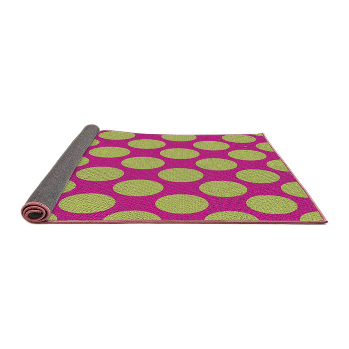 Thickness of Patterned Deep Pink Modern Rug, pat3184