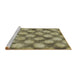 Serging Thickness of Machine Washable Transitional Antique Bronze Green Rug, wshpat3186